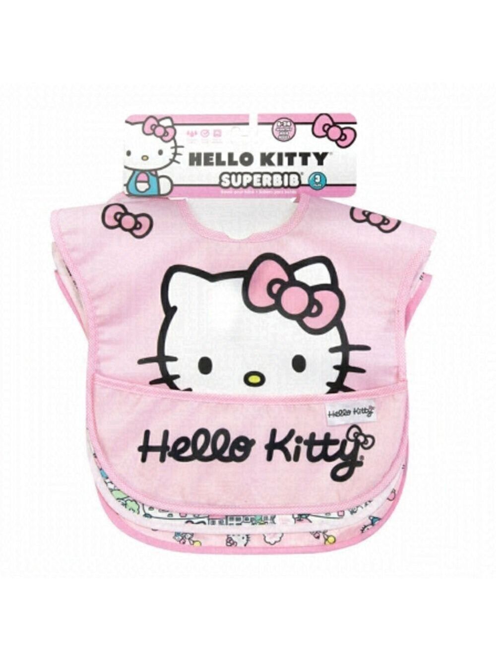 Bumkins Hello Kitty SuperBib, 6-24 Months, 3 Pack - Hello Kitty